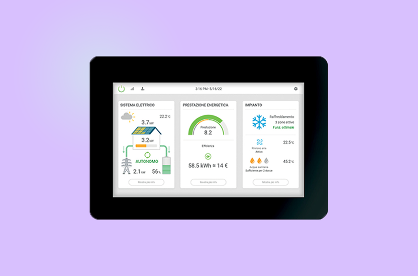 CONTROL4 NRG by Clivet: installez un écran pour coordonner tous les dispositifs et les unités de votre habitation.
